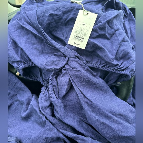 A New Day Women's Long Sleeve Twist Cut Out Dress Navy Blue NWT Size XS - Picture 4 of 4